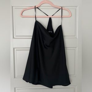 Black satin/ Silk Express Tank Top